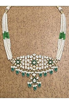 Gold Plated Polki Choker Necklace