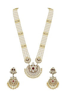 Gold Plated Polki Long Necklace