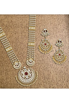 Gold Plated Polki Long Necklace