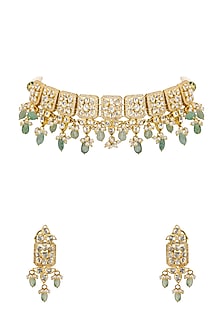 Gold Plated Emerald Choker Necklace