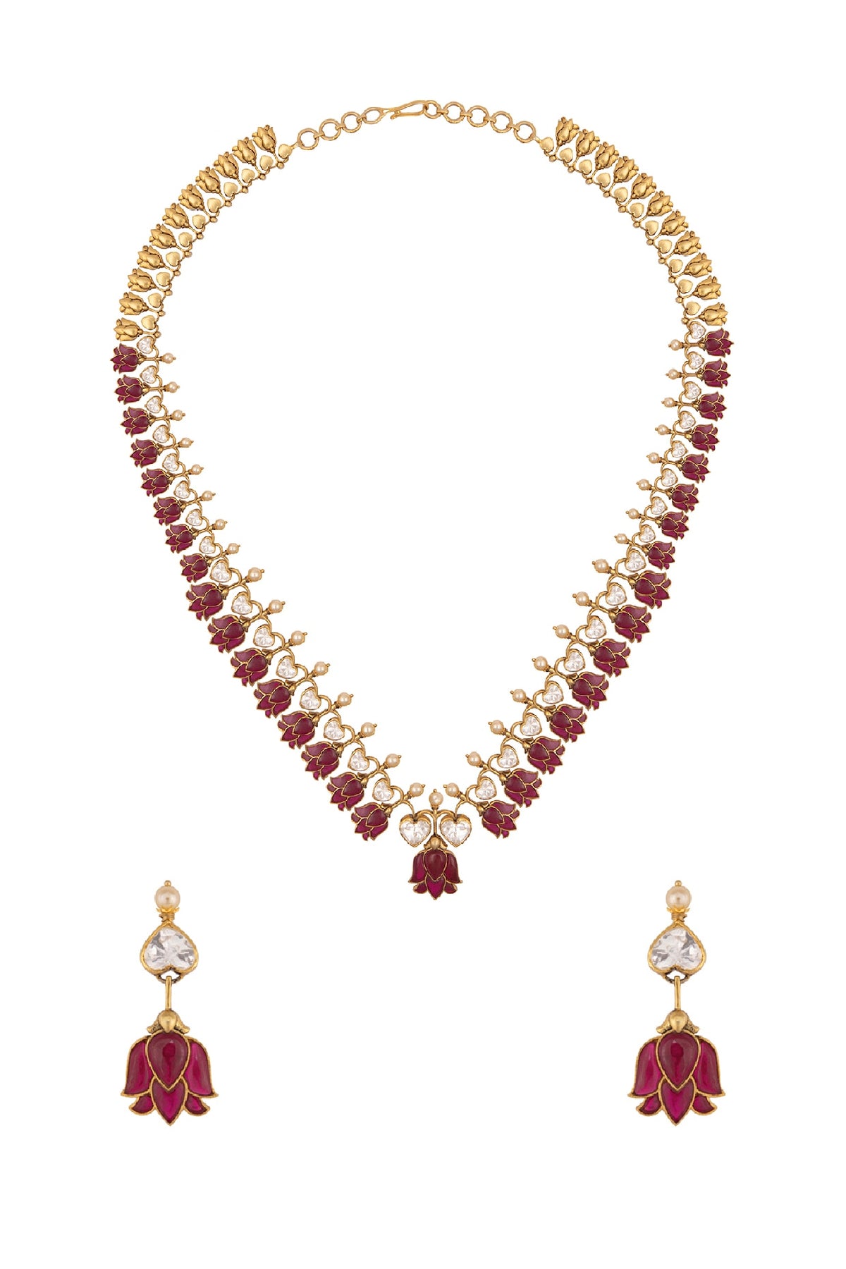 Gold Plated Ruby Necklace