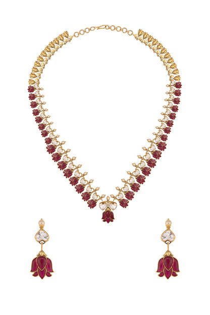 Gold Plated Ruby Necklace