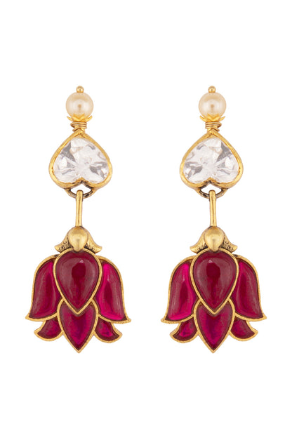 Gold Plated Ruby Necklace