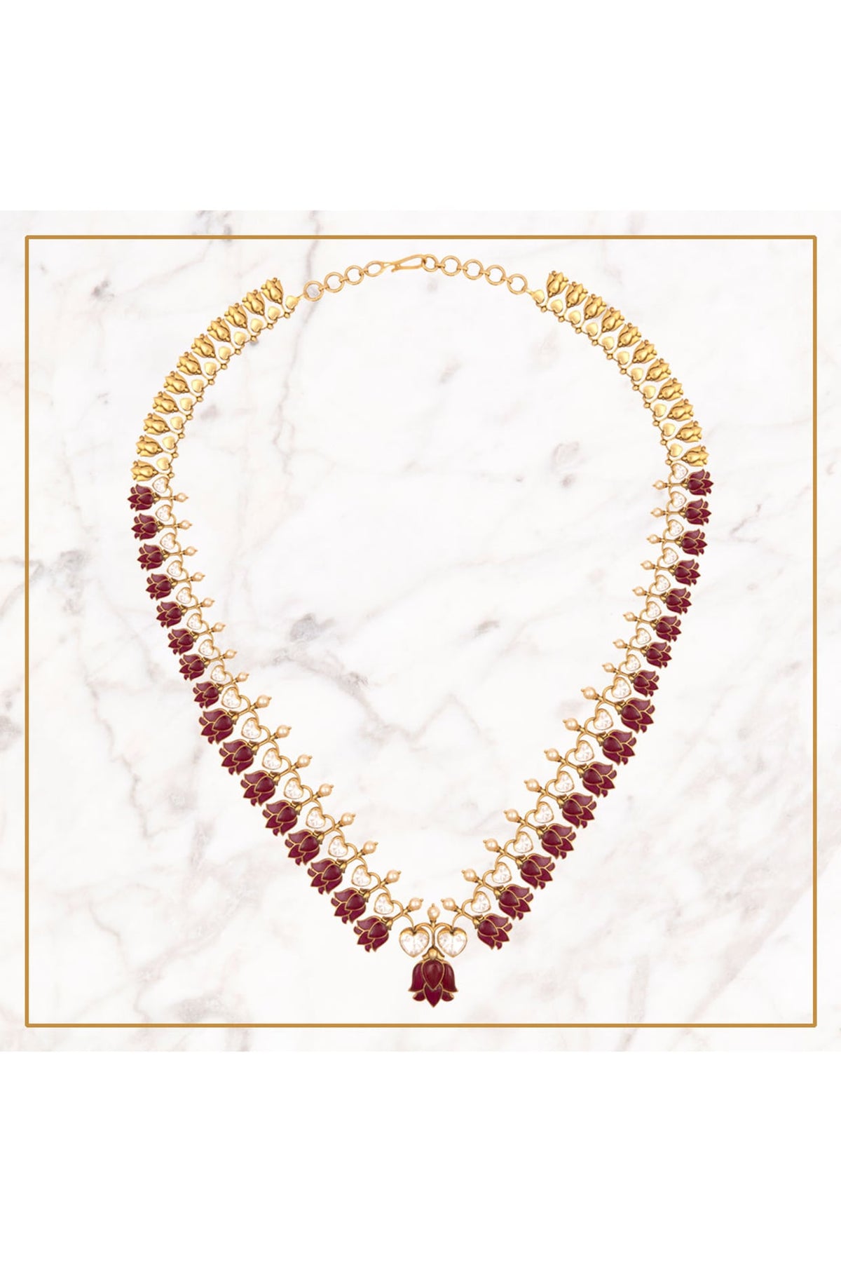 Gold Plated Ruby Necklace