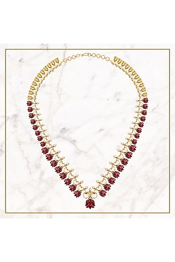 Gold Plated Ruby Necklace