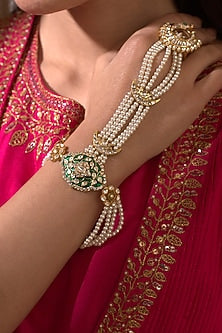 Gold Plated Polki Hathphool