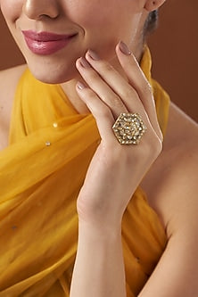 Gold Finish Tanzanite Ring In Sterling Silver