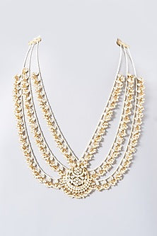 Gold Finish Long Pendant Necklace In Sterling Silver