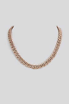 Rose Gold Plated Handcrafted Necklace In Sterling Silver