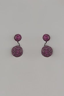 Black Rhodium Finish Zircon Detachable Earrings