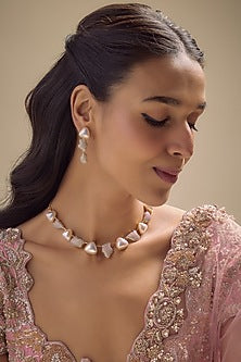 Gold Finish Zircon Necklace Set