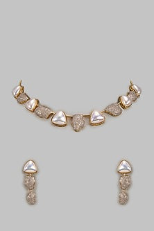Gold Finish Zircon Necklace Set