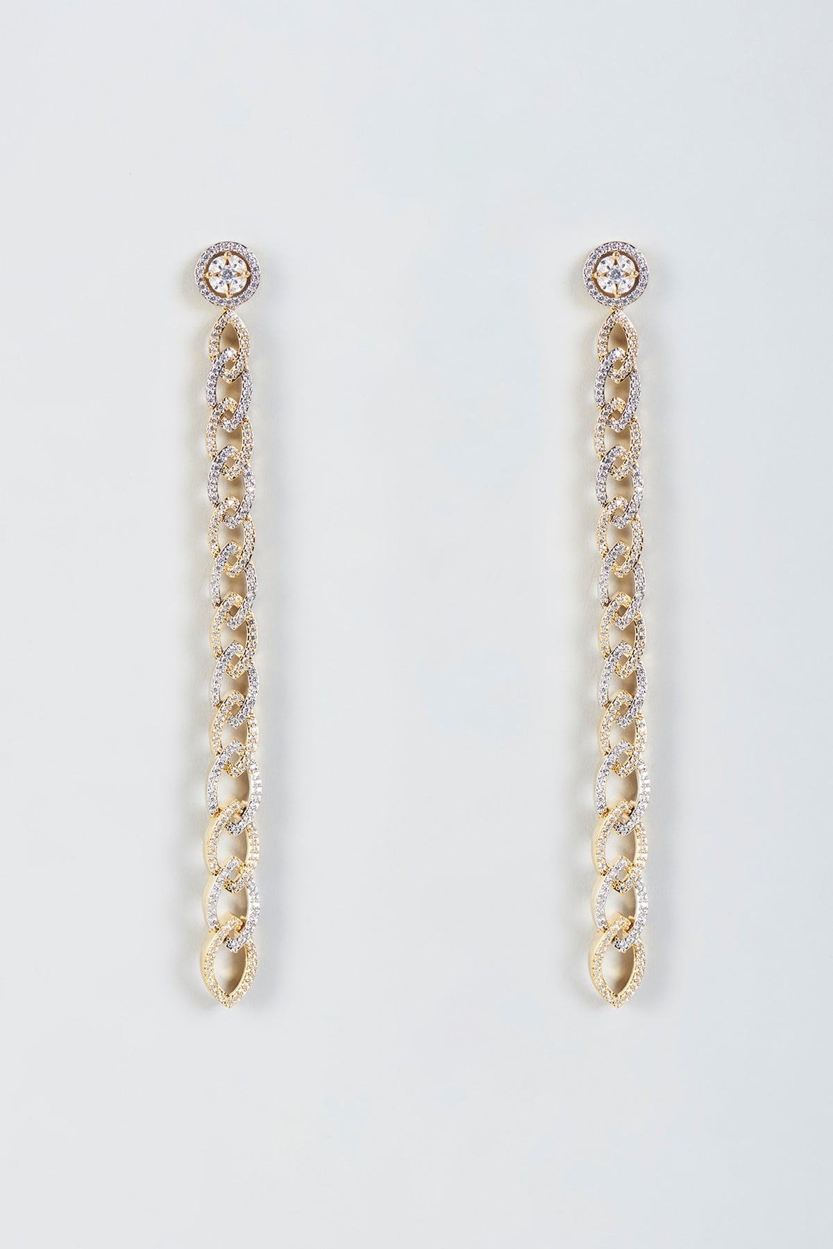 Gold Finish Zircon Diamond Earrings