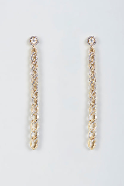 Gold Finish Zircon Diamond Earrings