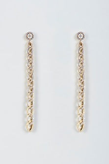 Gold Finish Zircon Diamond Earrings