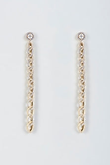 Gold Finish Zircon Diamond Earrings