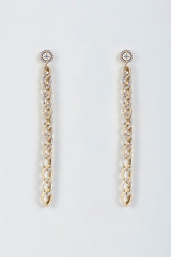 Gold Finish Zircon Diamond Earrings