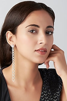 Gold Finish Zircon Diamond Earrings