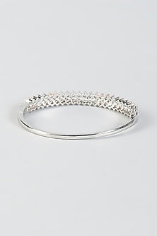 Two Tone Finish Bracelet With Zircons