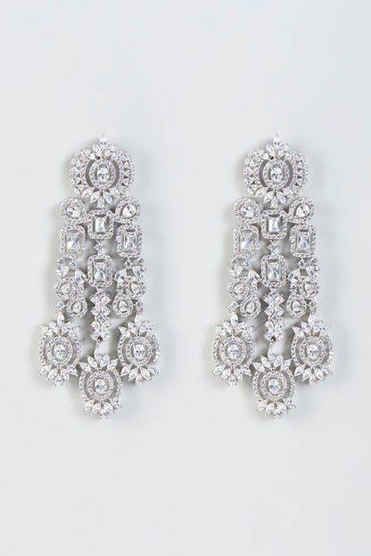White Finish Zircons Necklace Set