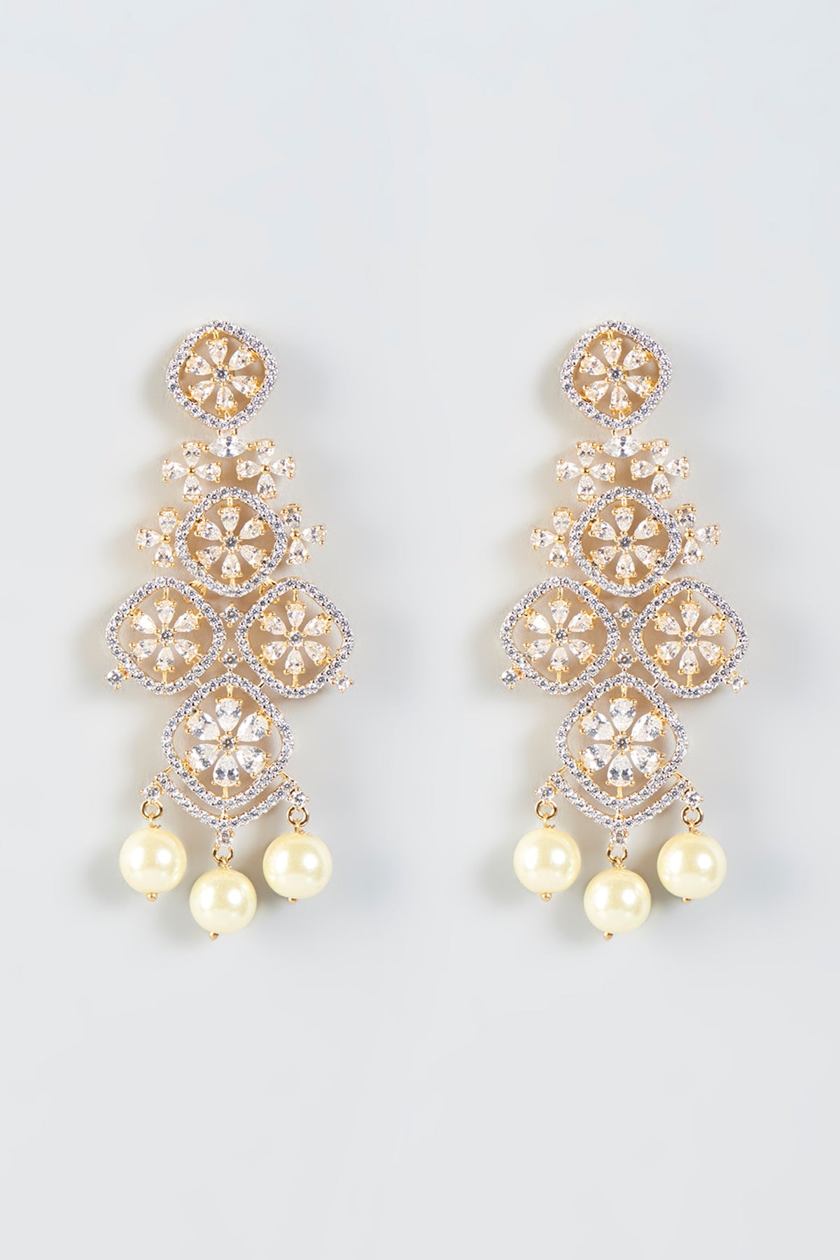 Gold Finish Zircons Necklace Set