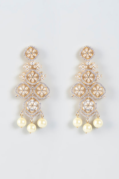 Gold Finish Zircons Necklace Set