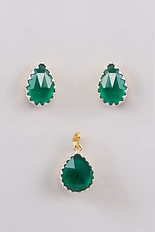 White Finish Zircon Pendant Set