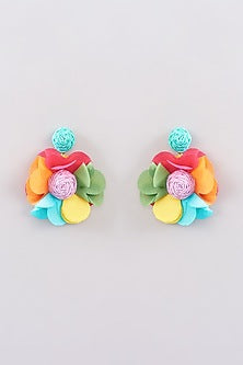Multi-Colored Handmade Floral Stud Earrings
