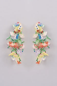 Multi-Colored Handmade Floral Dangler Earrings
