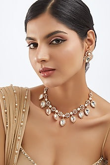 Gold Finish Zircon Necklace Set