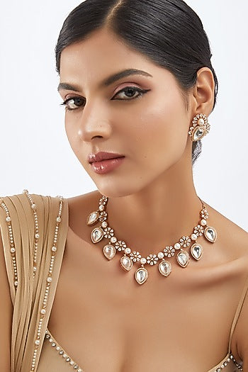 Gold Finish Zircon Necklace Set