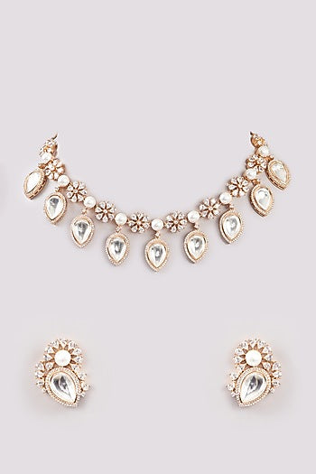 Gold Finish Zircon Necklace Set
