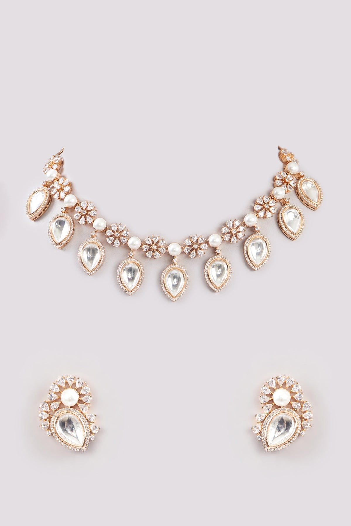 Gold Finish Zircon Necklace Set
