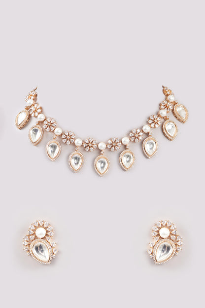 Gold Finish Zircon Necklace Set