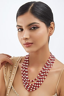 Red & White Beaded Mala