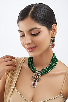 Black Rhodium Finish Zircon Mala Set