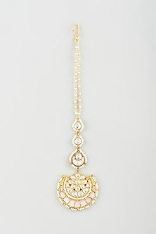 Gold Finish Kundan Polki Maang Tikka