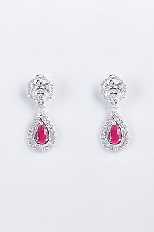 White Finish Pendant With Earrings