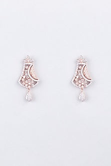 Rose Gold Finish Pendant With Earrings