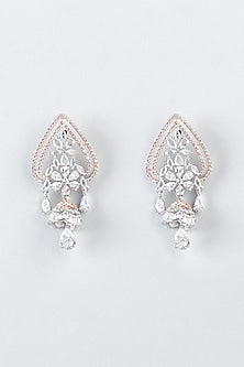 Rose Gold Finish Pendant With Earrings