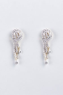 Two Tone Finish Pendant With Earrings