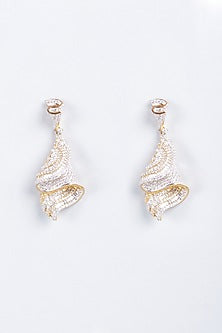 Two Tone Finish Mixed Metal Earrings