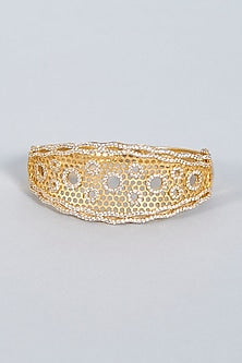 Gold Finish Zircons & Stone Bracelet