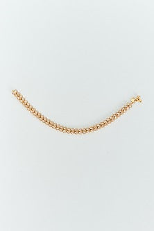 Gold Finish Kundan Polki Anklets (Set Of 2)