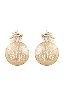 Gold Finish Metal Earrings