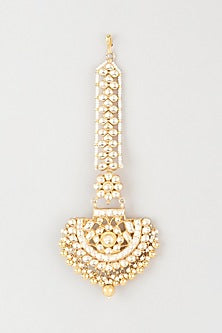 Gold Finish Kundan Polki Maang Tikka