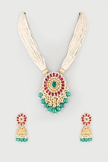 Gold Finish Pearl Mala Set