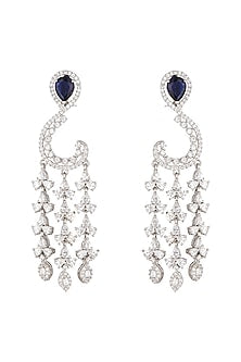 White Finish CZ Diamonds Earrings