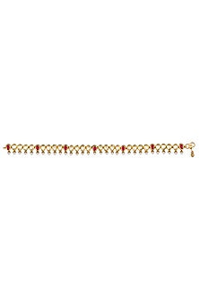 Gold Finish Kundan Anklets