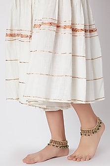 Gold Finish Moti Anklets
